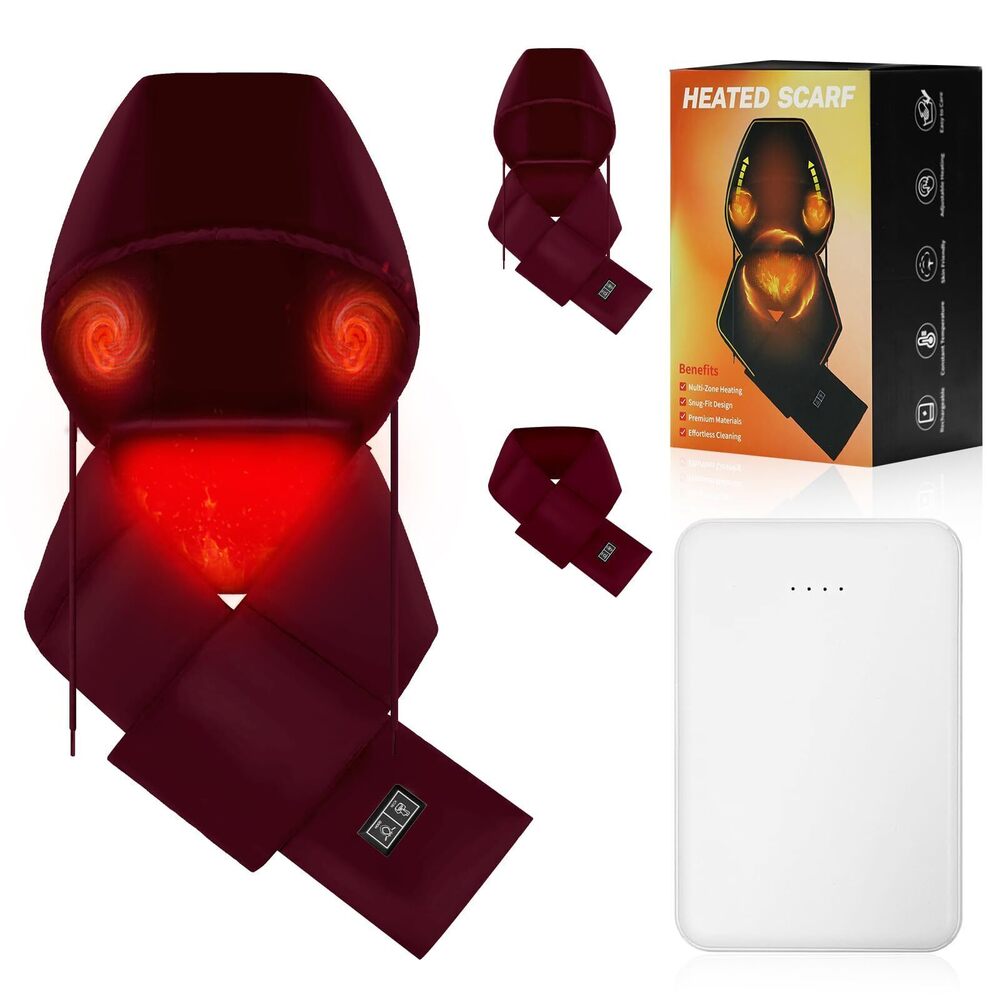 4113 Heated Scarf Electric Heating Neck Warmer with 5000mAh Rechargeable